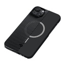 Apple iPhone 14 Uyumlu Kılıf Magsafe Şarj Özellikli 1500D Aramid Fiber Pitaka Ultra-Slim Classic Serisi Black-Grey Twill Kapak - 7