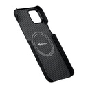 Apple iPhone 15 Plus Uyumlu Kılıf Magsafe Şarj Özellikli 1500D Aramid Fiber Pitaka Ultra-Slim Classic Serisi Black-Grey Twill Kapak - 3