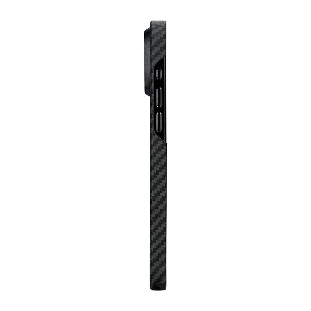 Apple iPhone 15 Plus Uyumlu Kılıf Magsafe Şarj Özellikli 1500D Aramid Fiber Pitaka Ultra-Slim Classic Serisi Black-Grey Twill Kapak - 4