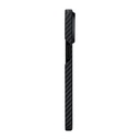 Apple iPhone 15 Plus Uyumlu Kılıf Magsafe Şarj Özellikli 1500D Aramid Fiber Pitaka Ultra-Slim Classic Serisi Black-Grey Twill Kapak - 5