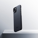 Apple iPhone 15 Plus Uyumlu Kılıf Magsafe Şarj Özellikli 1500D Aramid Fiber Pitaka Ultra-Slim Classic Serisi Black-Grey Twill Kapak - 14
