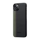 Apple iPhone 15 Plus Uyumlu Kılıf Magsafe Şarj Özellikli 600D Aramid Fiber Pitaka Tactile Woven Orchestra Serisi Overture Kapak - 2