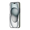 Apple iPhone 15 Plus Uyumlu Kılıf Magsafe Şarj Özellikli 600D Aramid Fiber Pitaka Tactile Woven Orchestra Serisi Overture Kapak - 3