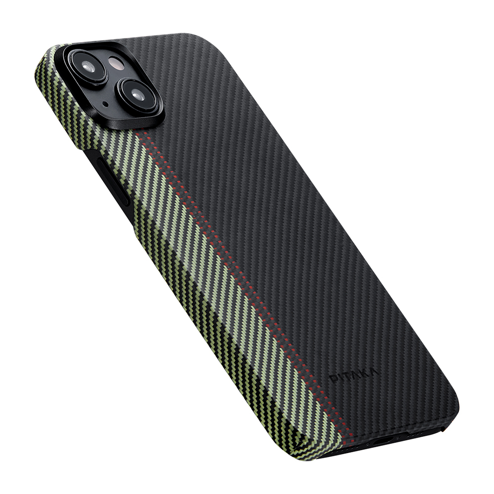 Apple iPhone 15 Plus Uyumlu Kılıf Magsafe Şarj Özellikli 600D Aramid Fiber Pitaka Tactile Woven Orchestra Serisi Overture Kapak - 5
