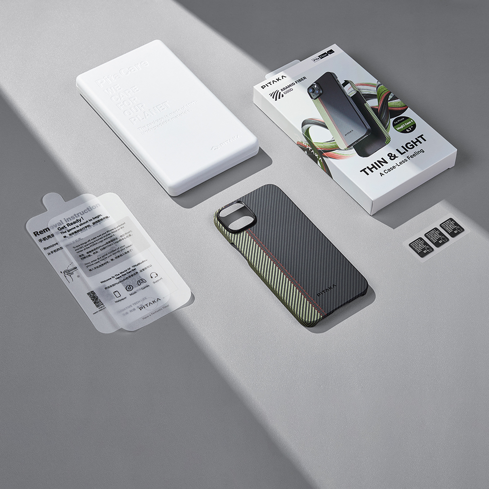 Apple iPhone 15 Plus Uyumlu Kılıf Magsafe Şarj Özellikli 600D Aramid Fiber Pitaka Tactile Woven Orchestra Serisi Overture Kapak - 15