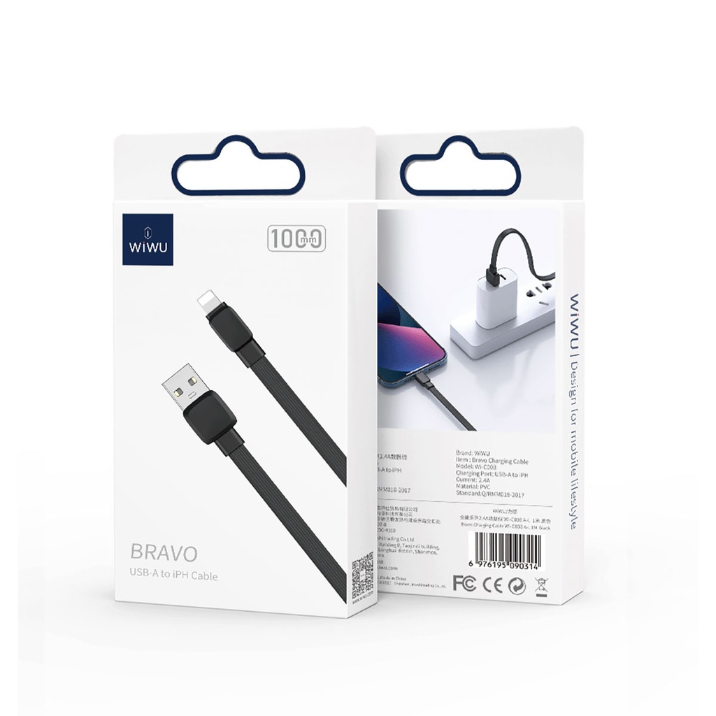 Wiwu Bravo Wİ-C003 Yassı Tasarım Lightning Usb Kablo 1M - 9