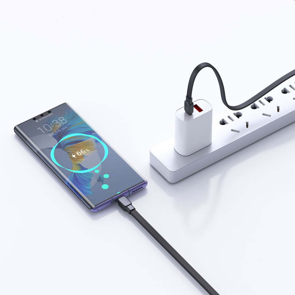Wiwu Bravo Wİ-C004 Yassı Tasarım 60W Hızlı Şarj Özellikli Type-C To Type-C PD Kablo 1M - 6