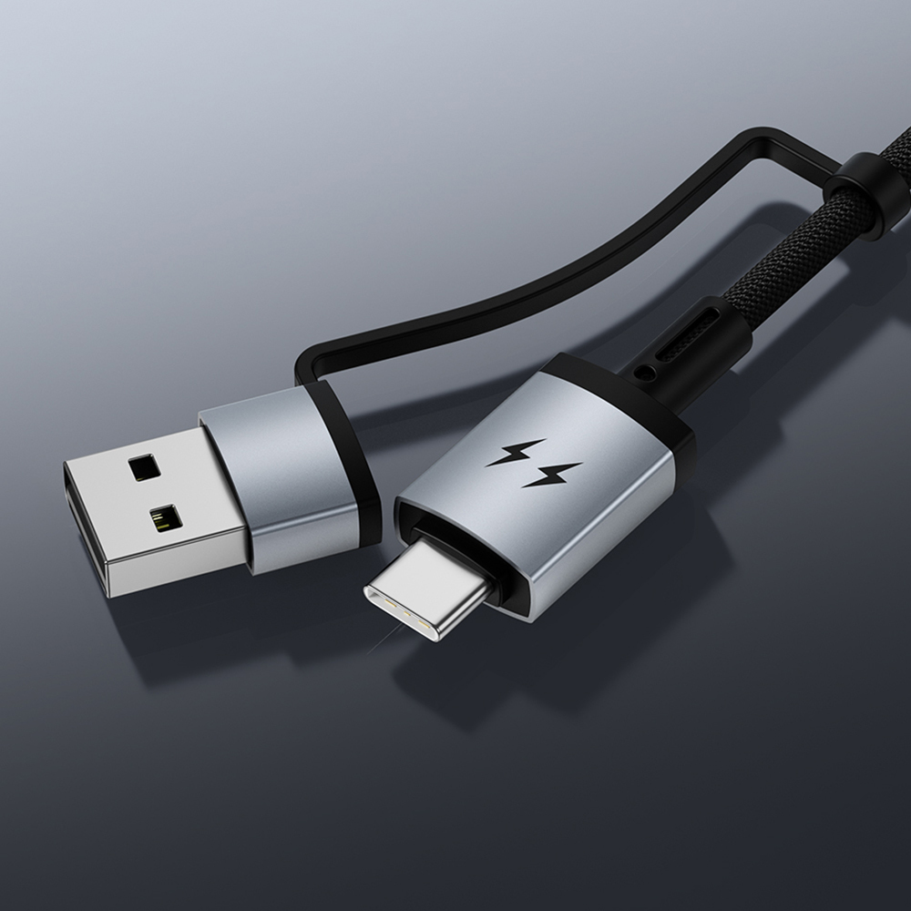 Wiwu Wi-C050 Legend Serisi 3in1 USB-A + Type-C to Lightning – Type-C – Akıllı Saat Şarj Kablosu 100W 1.2M - 4