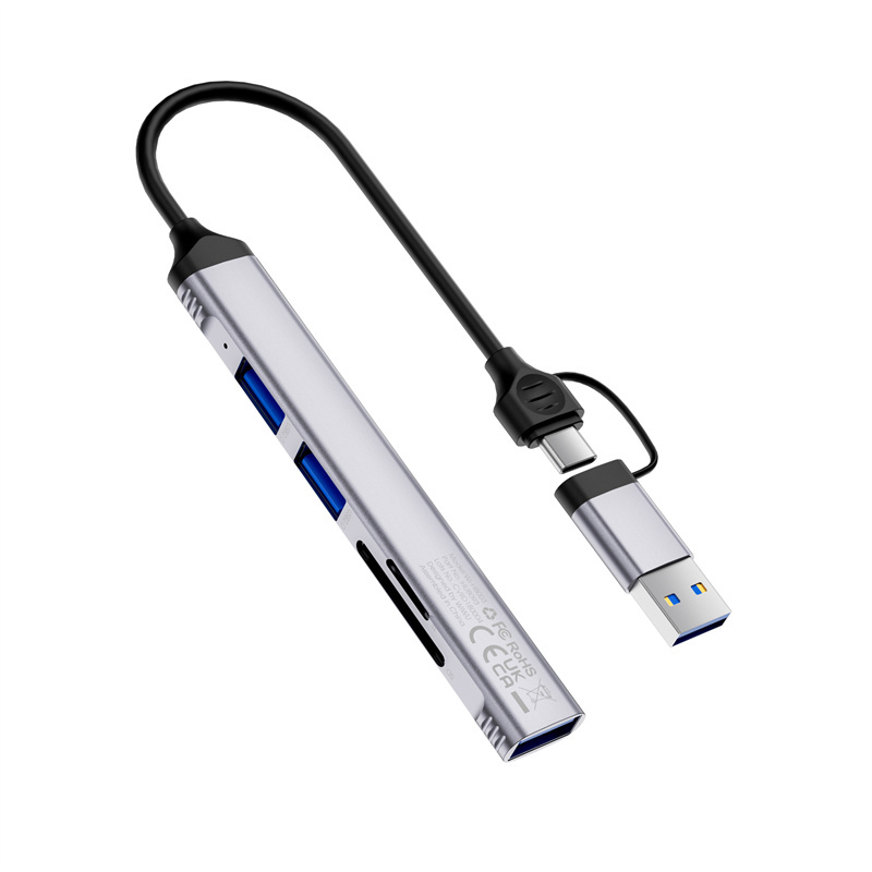 Wiwu Wi-HB003 Zolo Serisi USB3.0 + USB2.0 + SD/TF Bağlantılı Type-C USB-A 5in1 Hub - 2
