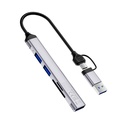 Wiwu Wi-HB003 Zolo Serisi USB3.0 + USB2.0 + SD/TF Bağlantılı Type-C USB-A 5in1 Hub - 2