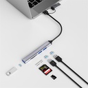Wiwu Wi-HB003 Zolo Serisi USB3.0 + USB2.0 + SD/TF Bağlantılı Type-C USB-A 5in1 Hub - 3