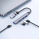 Wiwu Wi-HB003 Zolo Serisi USB3.0 + USB2.0 + SD/TF Bağlantılı Type-C USB-A 5in1 Hub - 4