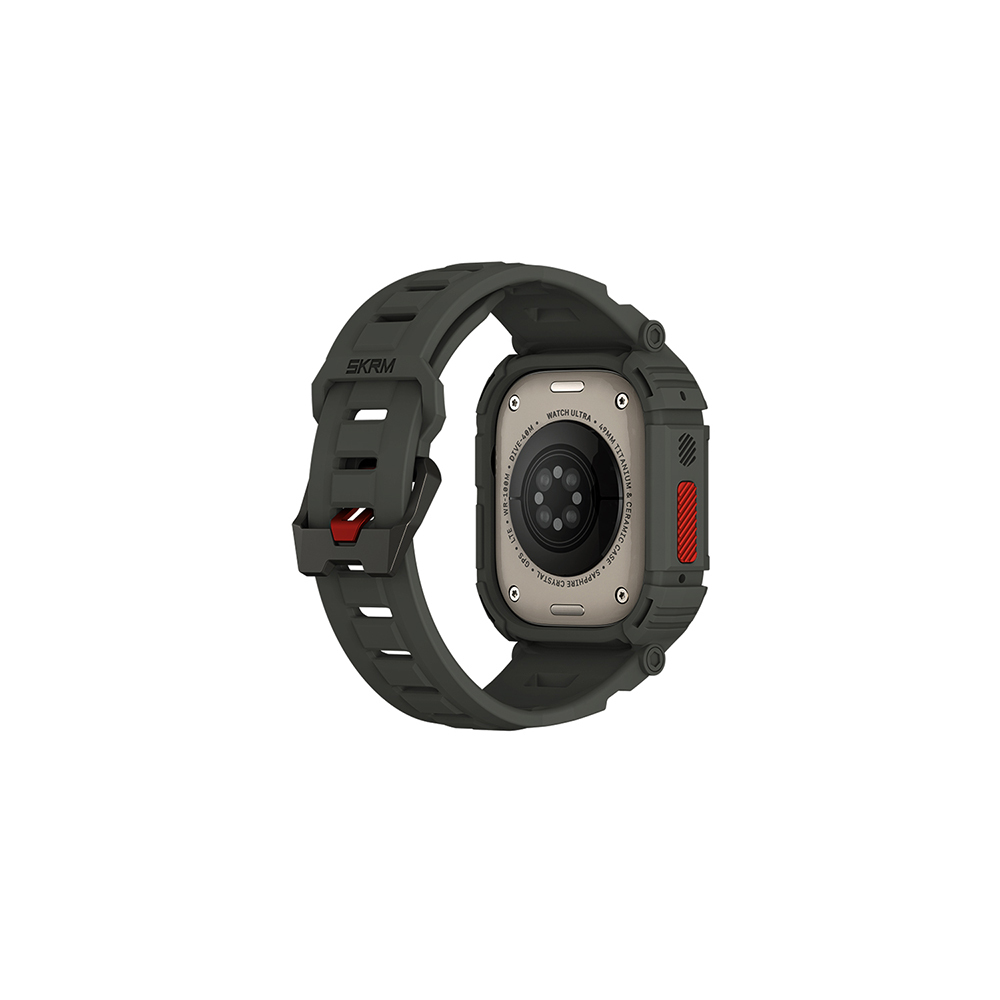 Apple Watch Ultra 49mm Uyumlu Skinarma Mecha 2in1 TPU Kasa Koruyucu + Silikon Kordon - 3