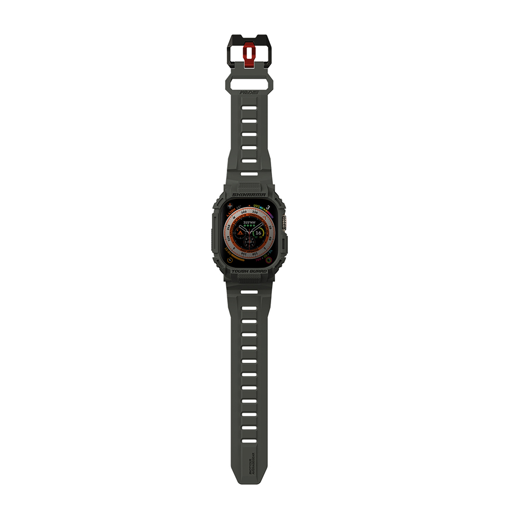 Apple Watch Ultra 49mm Uyumlu Skinarma Mecha 2in1 TPU Kasa Koruyucu + Silikon Kordon - 4