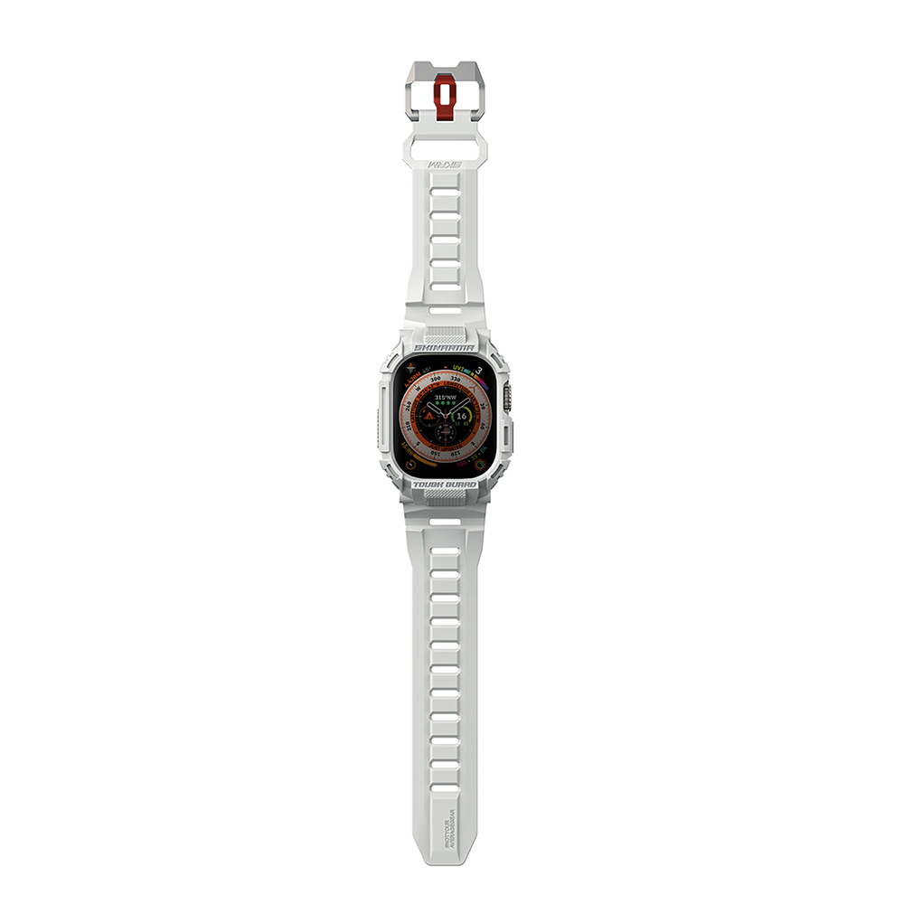 Apple Watch Ultra 49mm Uyumlu Skinarma Mecha 2in1 TPU Kasa Koruyucu + Silikon Kordon - 6