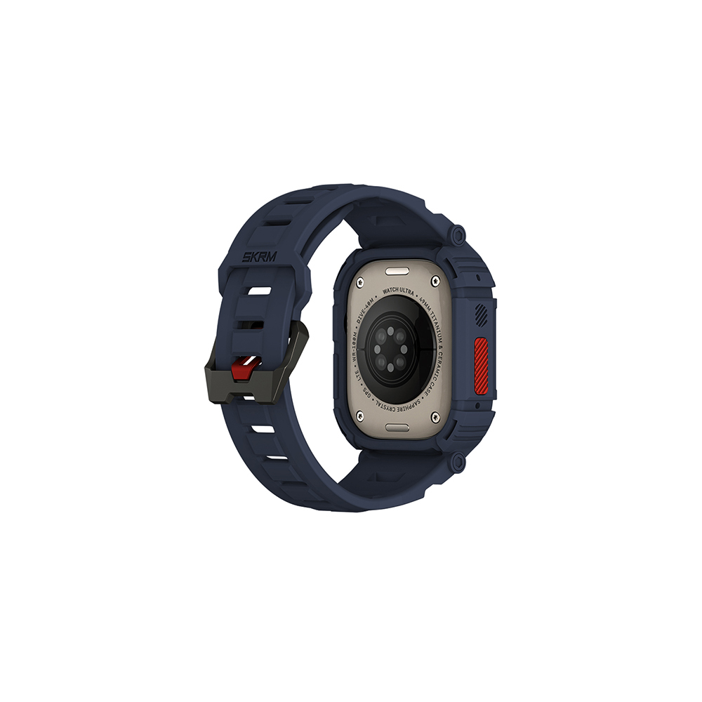 Apple Watch Ultra 49mm Uyumlu Skinarma Mecha 2in1 TPU Kasa Koruyucu + Silikon Kordon - 7