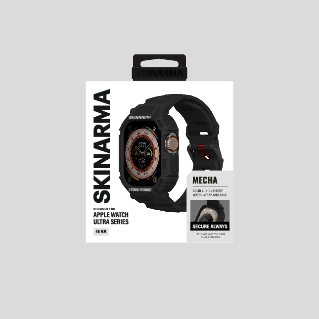 Apple Watch Ultra 49mm Uyumlu Skinarma Mecha 2in1 TPU Kasa Koruyucu + Silikon Kordon - 12