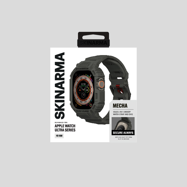 Apple Watch Ultra 49mm Uyumlu Skinarma Mecha 2in1 TPU Kasa Koruyucu + Silikon Kordon - 14