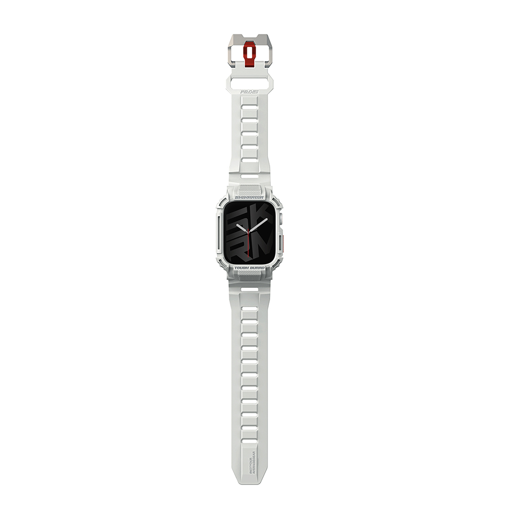 Apple Watch 7 45mm Uyumlu Skinarma Mecha 2in1 TPU Kasa Koruyucu + Silikon Kordon - 4
