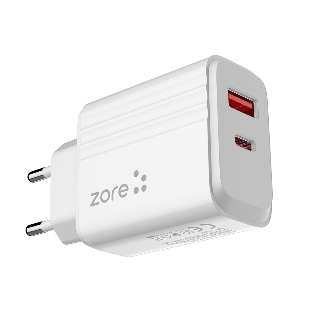 Zore Play Serisi PL07 Type-C to Type-C 2in1 PD Seyahat Şarj Aleti 20W - 2