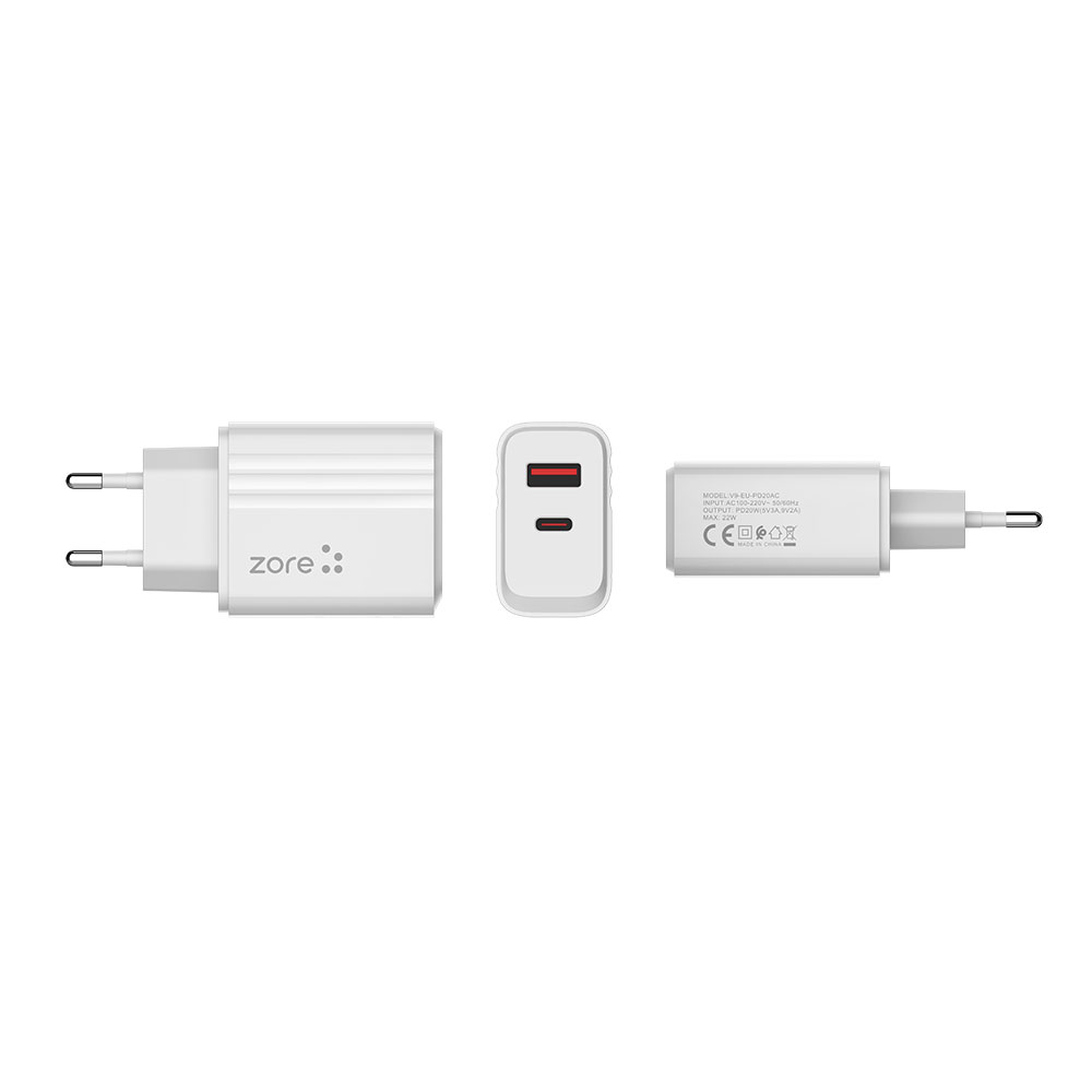 Zore Play Serisi PL07 Type-C to Type-C 2in1 PD Seyahat Şarj Aleti 20W - 4