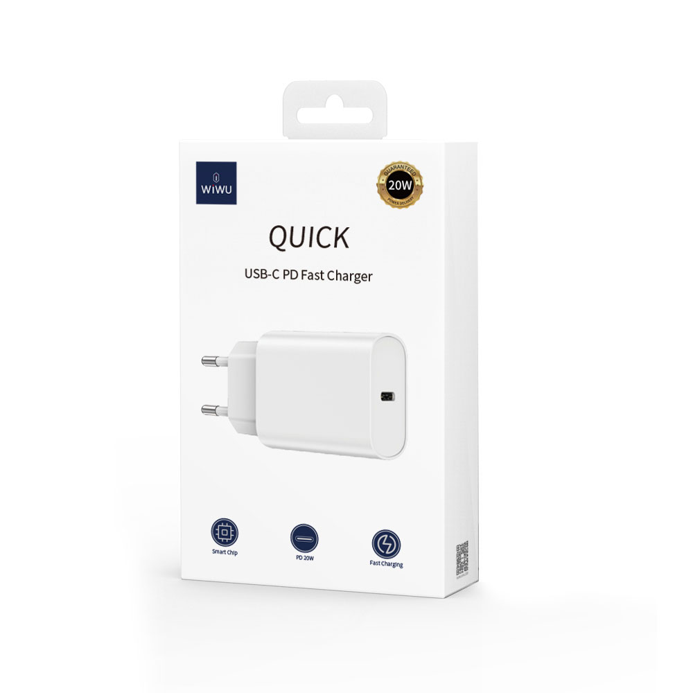 Wiwu Wi-U001 Quick 20W Tek Bağlantılı Type-C PD Hızlı Şarj Başlığı - 3