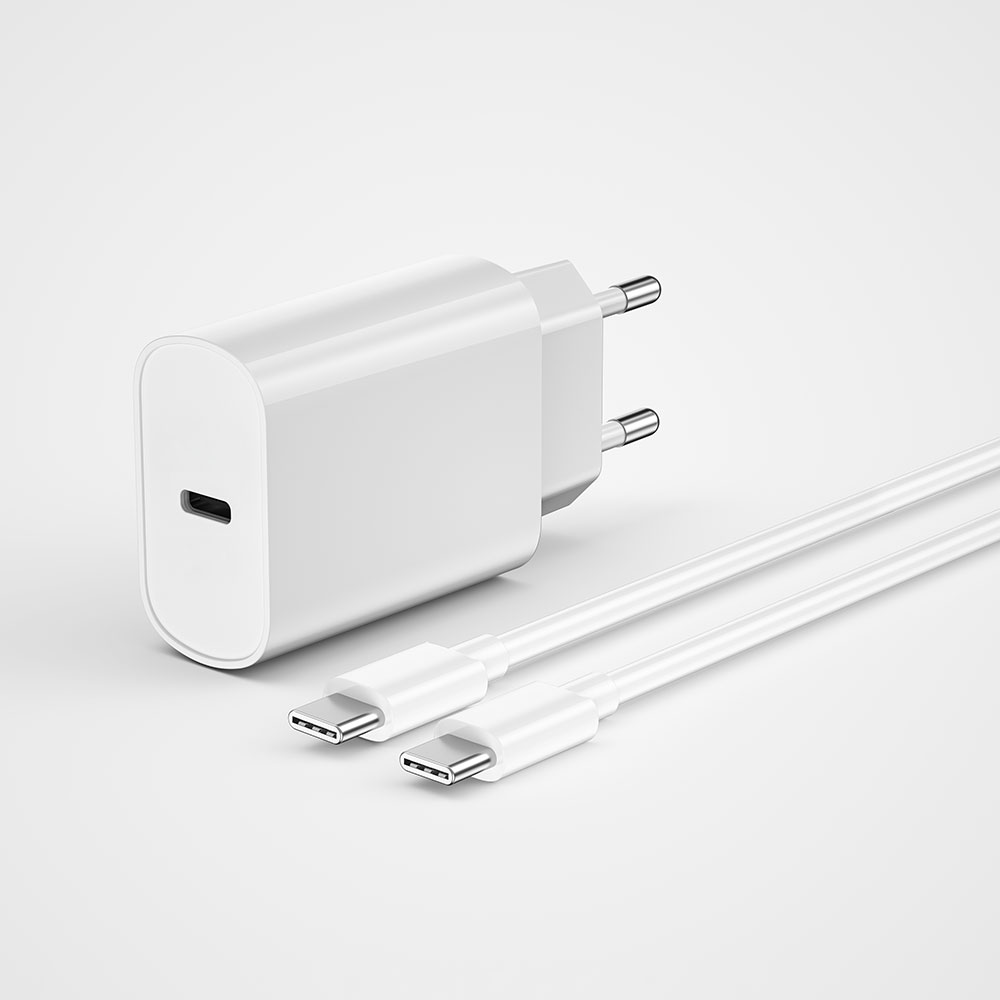 Wiwu Wi-U001 Quick 20W Tek Bağlantılı Şarj Başlığı Type-C to Type-C PD 20W Kablolu Şarj Seti - 1