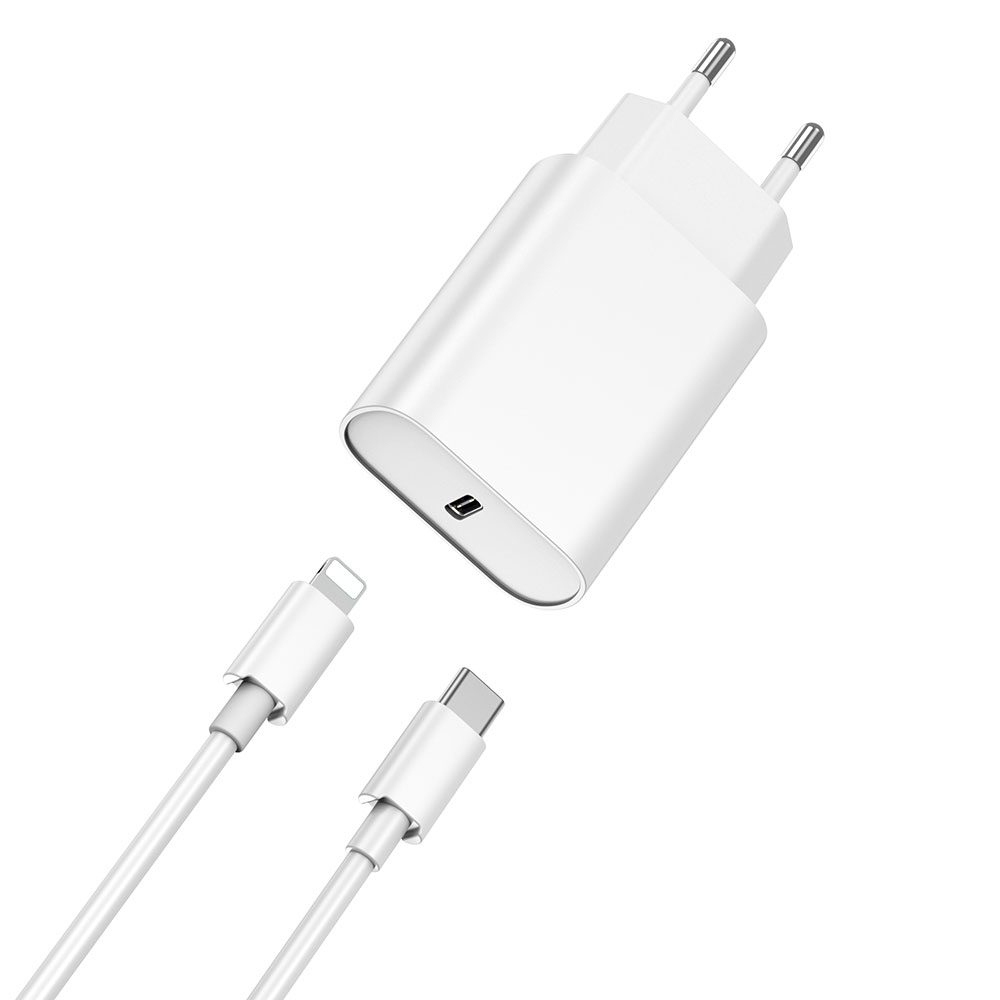Wiwu Wi-U001 Quick 20W Tek Bağlantılı Şarj Başlığı Type-C to Lightning PD 20W Kablolu Şarj Seti - 2