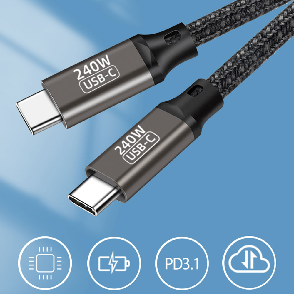 Qgeem QG02 Type-C to Type-C PD3.1 Data Kablosu 240W 480Mbps 3 Metre - 12