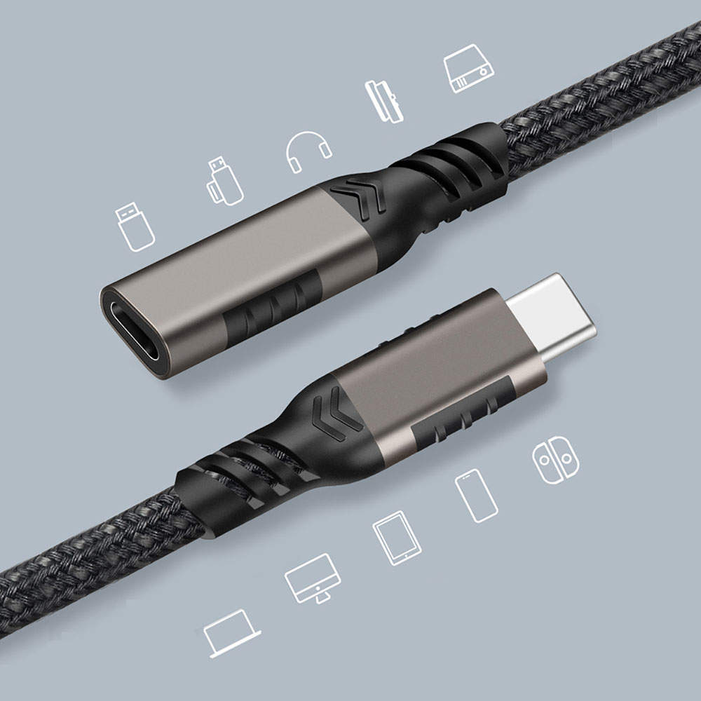 Qgeem Extension USB3.2 Type-C PD Uzatma Kablosu 100W 20Gbps 4K@60Hz 0.2 Metre - 9