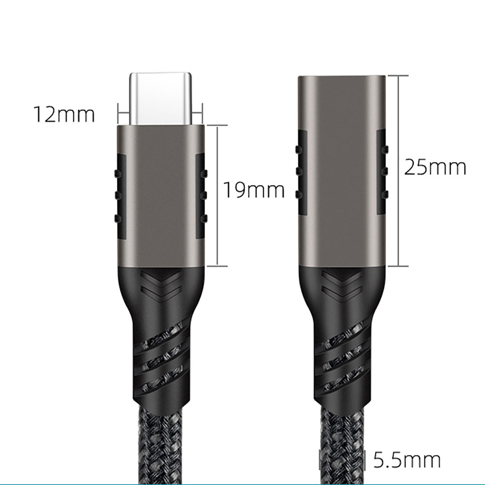 Qgeem Extension USB3.2 Type-C PD Uzatma Kablosu 100W 20Gbps 4K@60Hz 0.2 Metre - 13