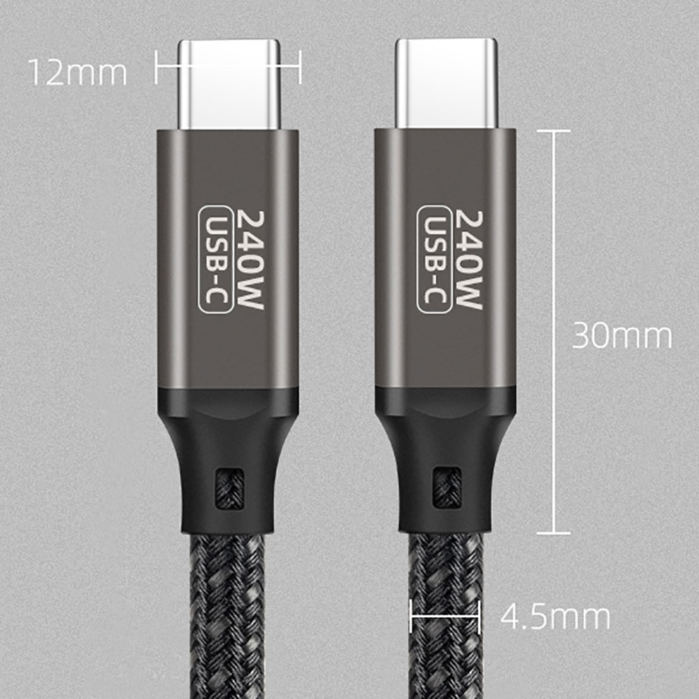 Qgeem QG02 Type-C to Type-C PD3.1 Data Kablosu 240W 480Mbps 0.5 Metre - 13