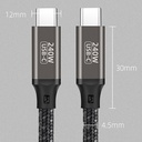 Qgeem QG02 Type-C to Type-C PD3.1 Data Kablosu 240W 480Mbps 0.5 Metre - 13