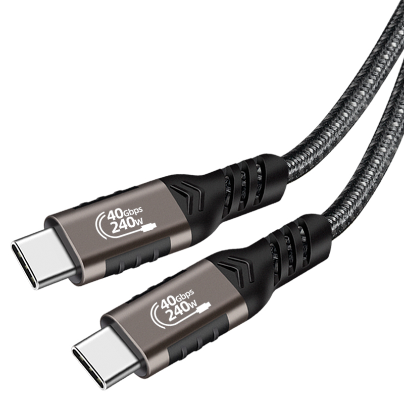 Qgeem QG01 Type-C to Type-C USB4 PD Data Kablosu 240W 40Gbps 8K@60Hz 1.2 Metre - 1