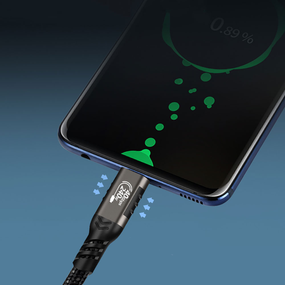 Qgeem QG01 Type-C to Type-C USB4 PD Data Kablosu 240W 40Gbps 8K@60Hz 1.2 Metre - 13