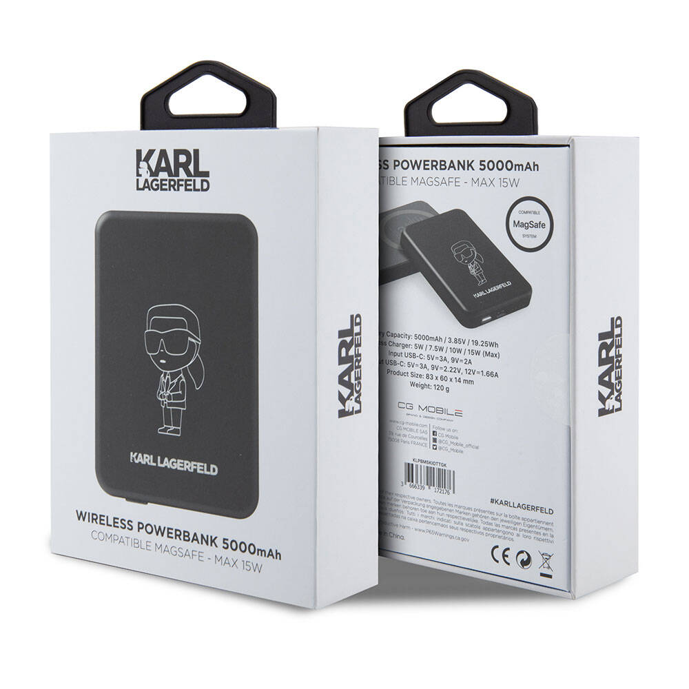 Karl Lagerfeld Led Işıklı Göstergeli M-safe Magnetik Orjinal Lisanslı Powerbank 5000 Mah - 3