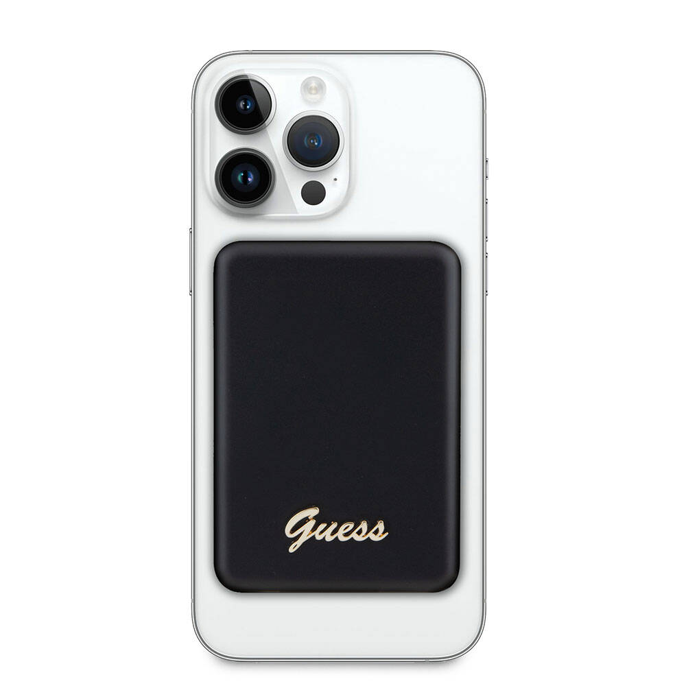 Guess Orjinal Lisanslı M-safe Şarj Özellikli Metal Yazı Logolu Powerbank 5000mAh 15W - 1