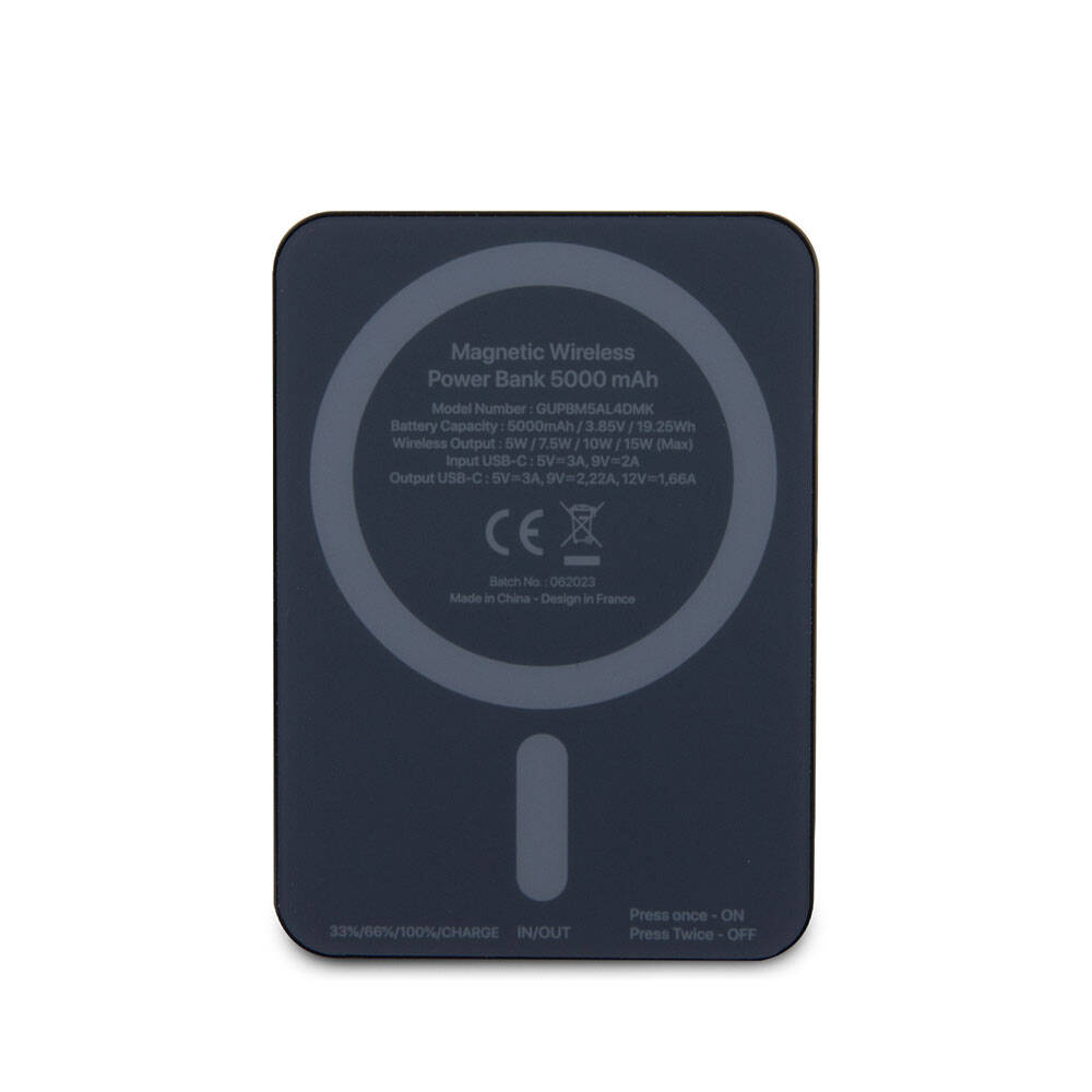 Guess Orjinal Lisanslı M-safe Şarj Özellikli Metal Yazı Logolu Powerbank 5000mAh 15W - 2