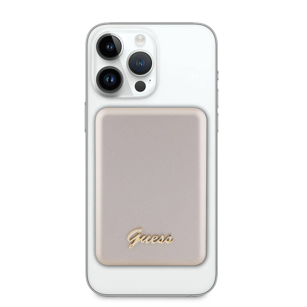 Guess Orjinal Lisanslı M-safe Şarj Özellikli Metal Yazı Logolu Powerbank 5000mAh 15W - 5
