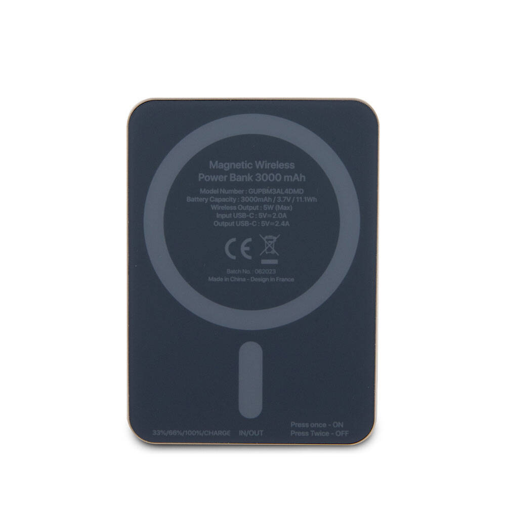 Guess Orjinal Lisanslı M-safe Şarj Özellikli Taşlı 4G Logolu Powerbank 3000mAh 5W - 2