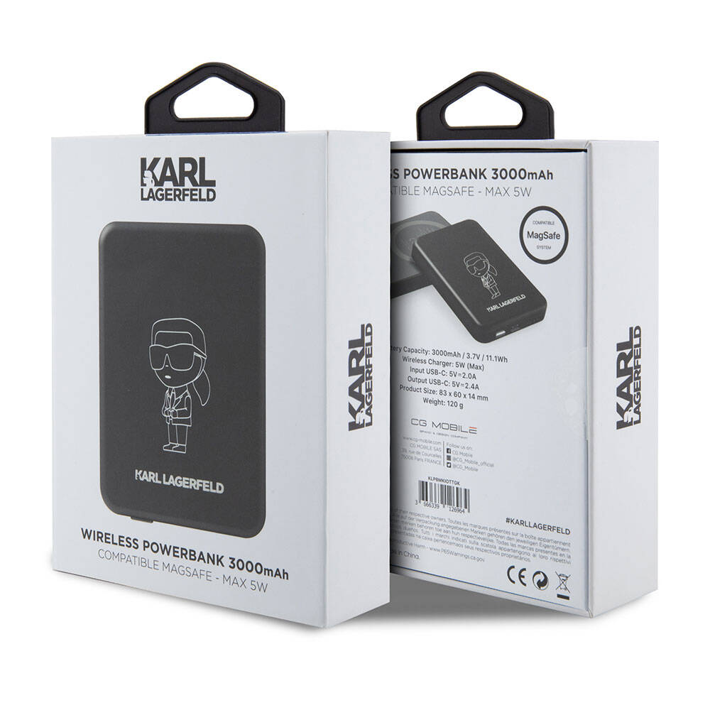 Karl Lagerfeld Led Işıklı Göstergeli M-safe Magnetik Orjinal Lisanslı Powerbank 3000 Mah - 3