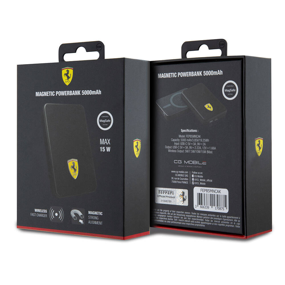 Ferrari Led Işıklı Göstergeli M-safe Magnetik Orjinal Lisanslı Powerbank 5000 Mah - 3