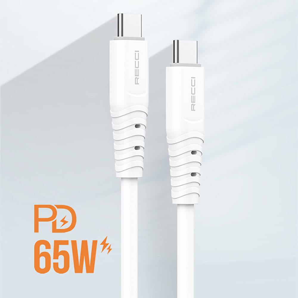 Recci RTC-P09CC Silicone Serisi 65W Hızlı Şarj Özellikli Type-C To Type-C PD Kablo 1.5M - 2