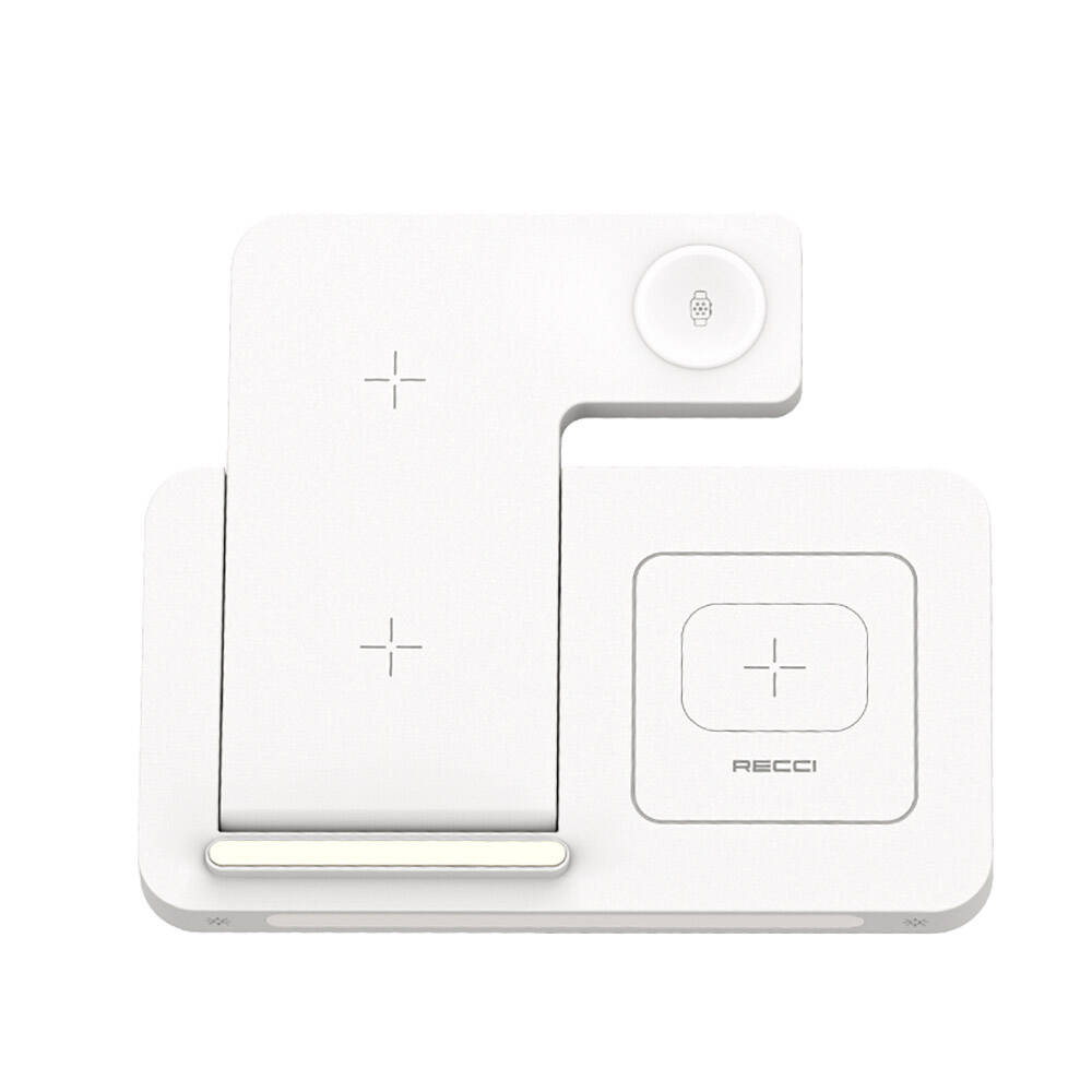 Recci RCW-31 4in1 M-safe 15W Hızlı Şarj Özellikli LED Işıklı Magnetik Kablosuz Şarj Standı - 4
