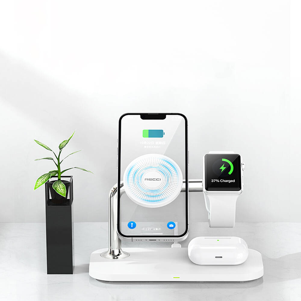 Recci RCW-20 Prestige Serisi 3in1 M-safe 15W Hızlı Şarj Özellikli Magnetik Kablosuz Şarj Standı - 2