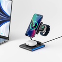 Wiwu Wi-W023 Geek Telefon&Akıllı Saat&Kulaklık İçin 15W 3in1 Katlanabilen Hareketli Başlık Kablosuz Şarj Standı - 5