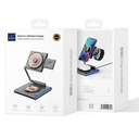 Wiwu Wi-W023 Geek Telefon&Akıllı Saat&Kulaklık İçin 15W 3in1 Katlanabilen Hareketli Başlık Kablosuz Şarj Standı - 6