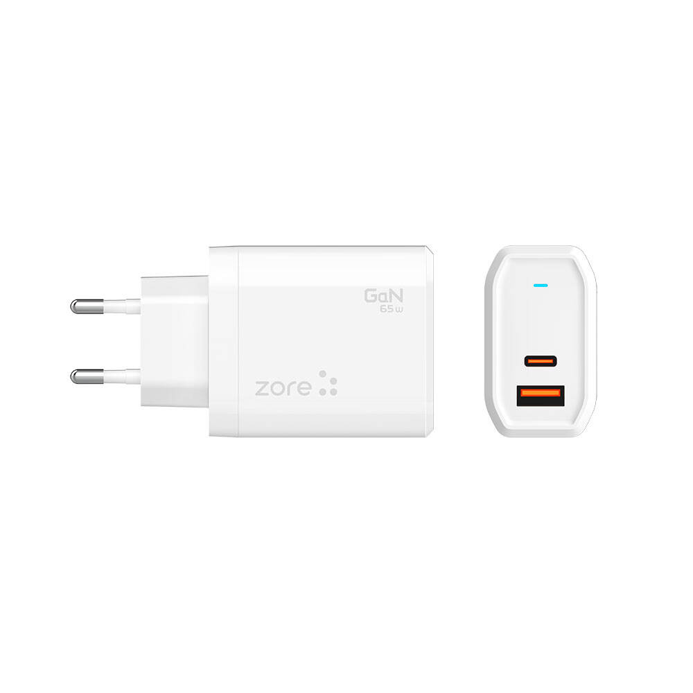 Zore Always-01 GaN Tech Type-C PD4.0 USB-A QC3.0 Hızlı Şarj Özellikli Seyahat Şarj Başlığı 65W - 3