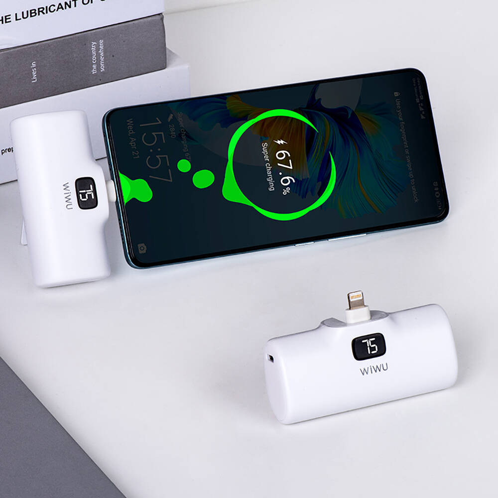 Wiwu Wi-P017 Capsule Serisi 2in1 Mini Taşınabilir Standlı Type-C Powerbank 5000mAh - 6