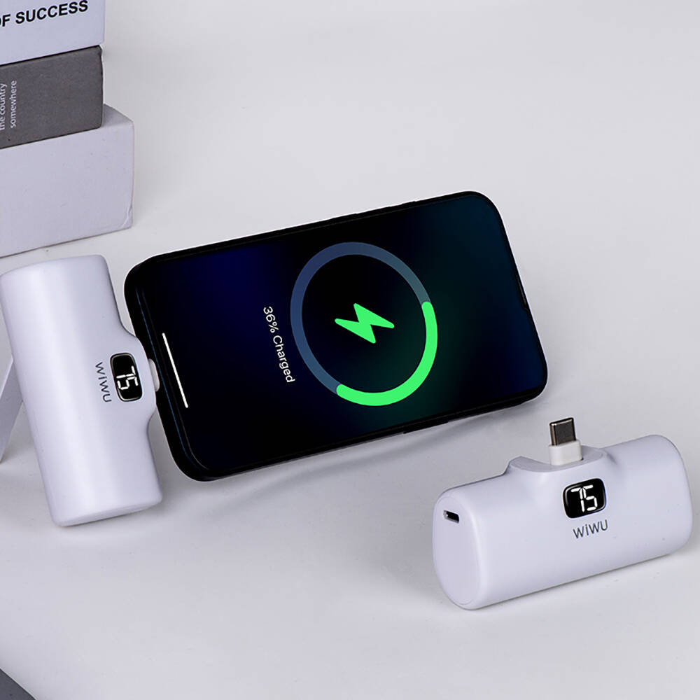 Wiwu Wi-P017 Capsule Serisi 2in1 Mini Taşınabilir Standlı Lightning Powerbank 5000mAh - 7